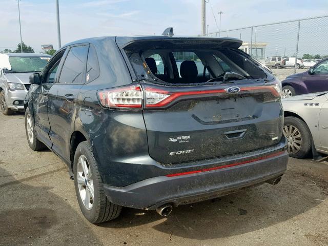 2FMTK3G99FBB52648 - 2015 FORD EDGE SE GREEN photo 3