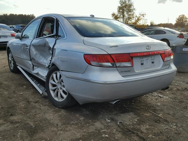 KMHFC46F98A258510 - 2008 HYUNDAI AZERA SE SILVER photo 3