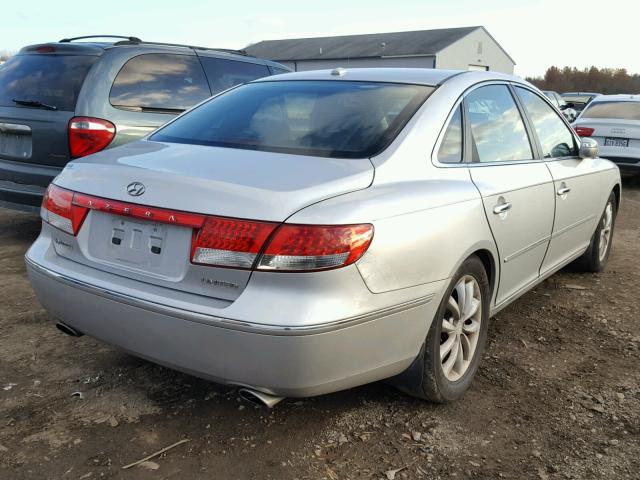 KMHFC46F98A258510 - 2008 HYUNDAI AZERA SE SILVER photo 4