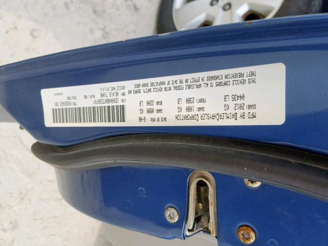 1B3HB48B07D590747 - 2007 DODGE CALIBER SX BLUE photo 10