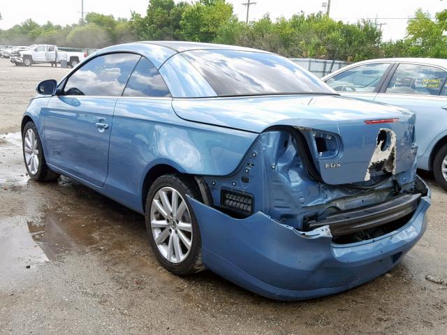 WVWFA71FX7V048069 - 2007 VOLKSWAGEN EOS 2.0T L BLUE photo 3