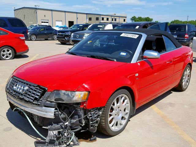 WUARL48HX6K900534 - 2006 AUDI S4 QUATTRO RED photo 2