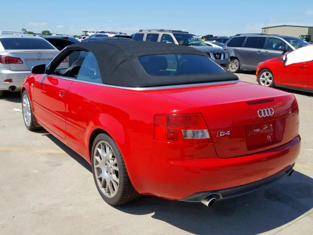 WUARL48HX6K900534 - 2006 AUDI S4 QUATTRO RED photo 3