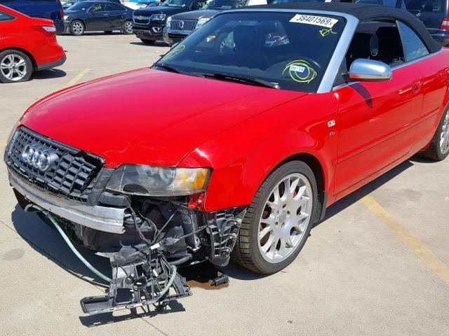 WUARL48HX6K900534 - 2006 AUDI S4 QUATTRO RED photo 9