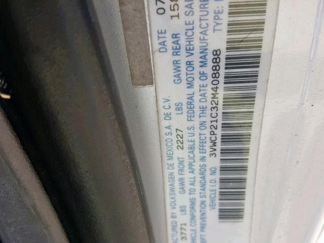 3VWCP21C32M408888 - 2002 VOLKSWAGEN NEW BEETLE ვერცხლისფერი ფოტო 10