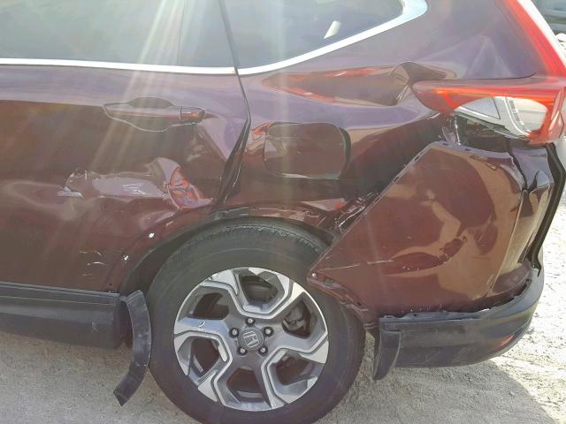 5J6RW2H84HL065532 - 2017 HONDA CR-V EXL BURGUNDY photo 9