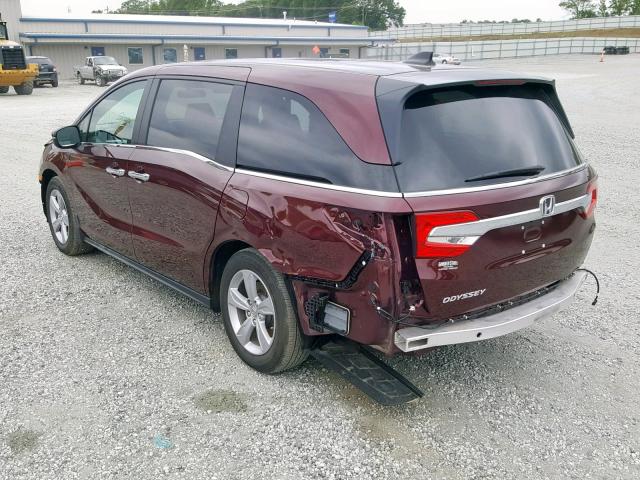 5FNRL6H55KB010089 - 2019 HONDA ODYSSEY EX MAROON photo 3