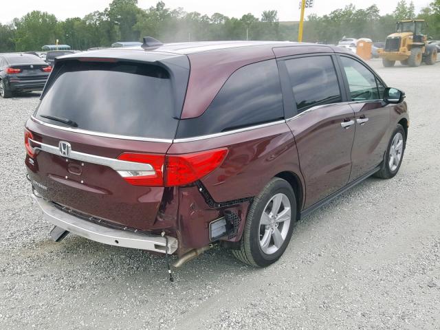 5FNRL6H55KB010089 - 2019 HONDA ODYSSEY EX MAROON photo 4