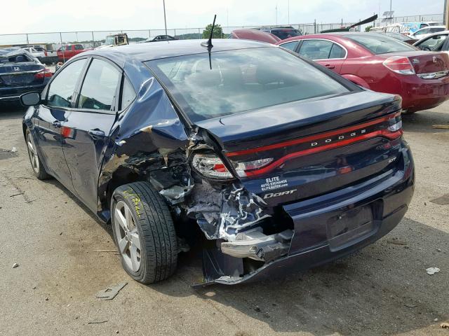 1C3CDFBB8FD221497 - 2015 DODGE DART SXT BLUE photo 3