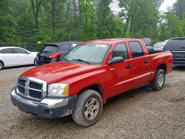 1D7HW48N25S136866 - 2005 DODGE DAKOTA QUA RED photo 9