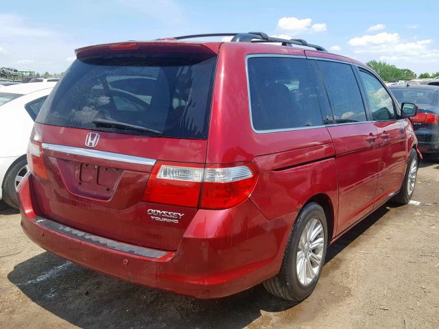 5FNRL38805B077065 - 2005 HONDA ODYSSEY TO RED photo 4