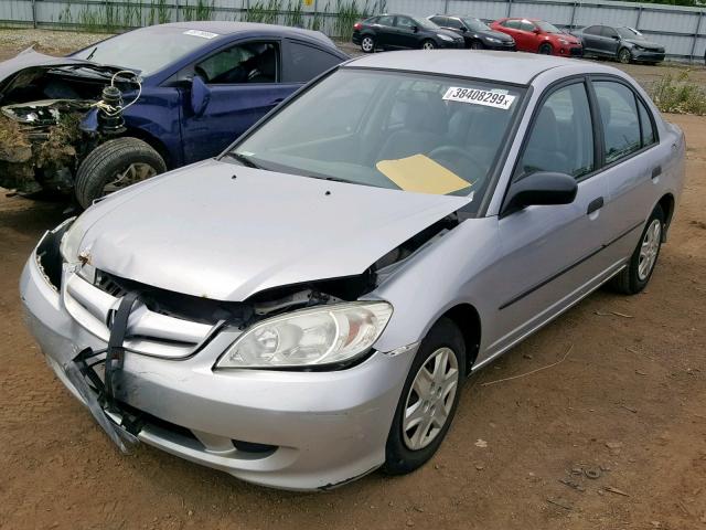 1HGES16375L015058 - 2005 HONDA CIVIC DX V SILVER photo 2