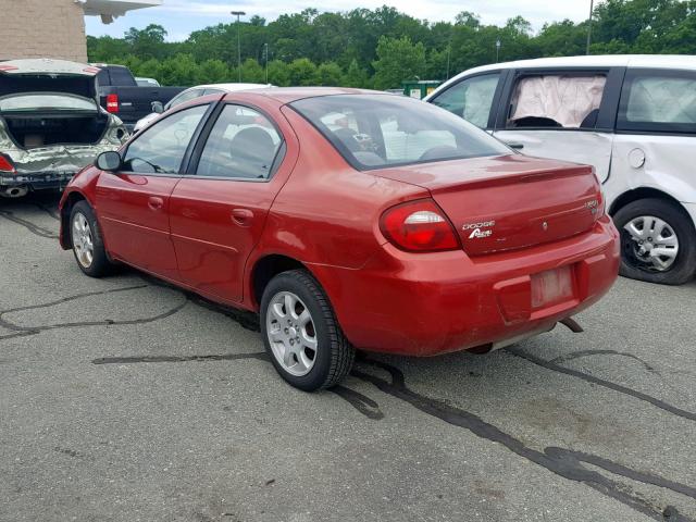 1B3ES56CX5D172987 - 2005 DODGE NEON SXT RED photo 3