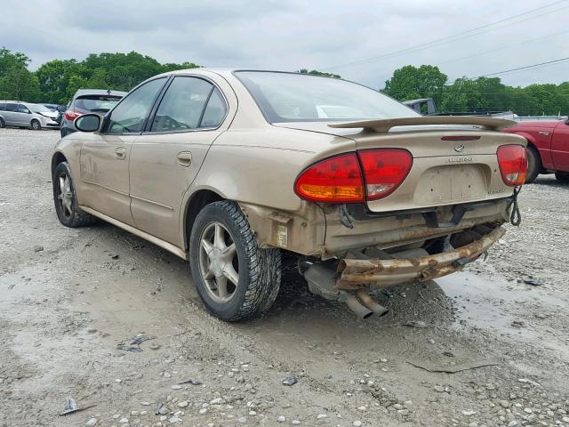 1G3NL52T51C156150 - 2001 OLDSMOBILE ALERO GL GOLD photo 3