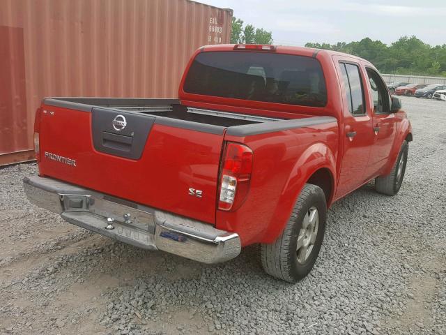 1N6AD07U75C451916 - 2005 NISSAN FRONTIER C RED photo 4