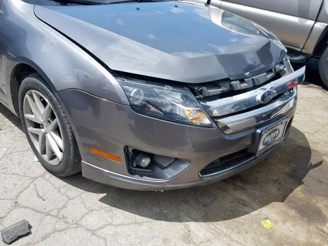 3FAHP0JA6AR347166 - 2010 FORD FUSION SEL GRAY photo 9