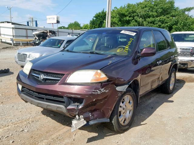 2HNYD18221H516113 - 2001 ACURA MDX MAROON photo 2