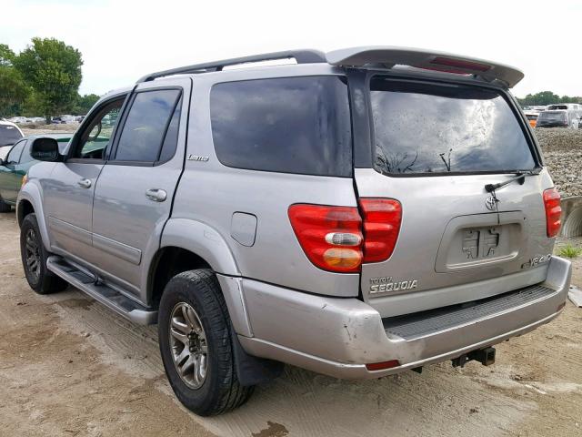 5TDBT48A94S216419 - 2004 TOYOTA SEQUOIA LI SILVER photo 3