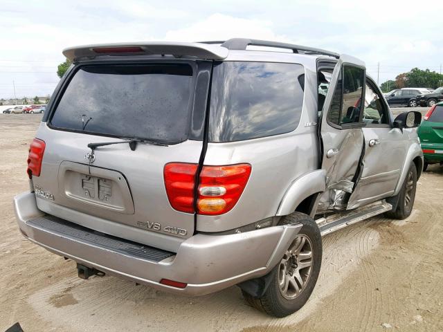 5TDBT48A94S216419 - 2004 TOYOTA SEQUOIA LI SILVER photo 4