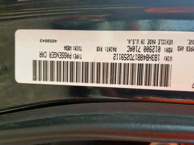 1B3HB48B17D259112 - 2007 DODGE CALIBER SX BLACK photo 10