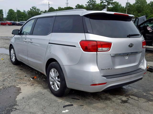 KNDMB5C10G6147763 - 2016 KIA SEDONA LX SILVER photo 3