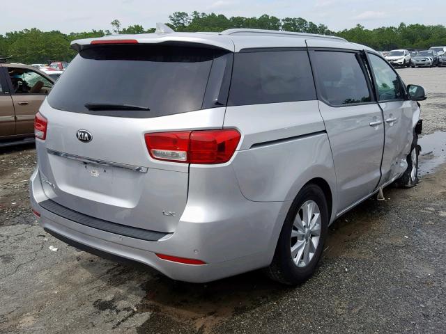 KNDMB5C10G6147763 - 2016 KIA SEDONA LX SILVER photo 4