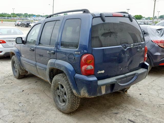 1J4GL58K42W217215 - 2002 JEEP LIBERTY LI BLUE photo 3