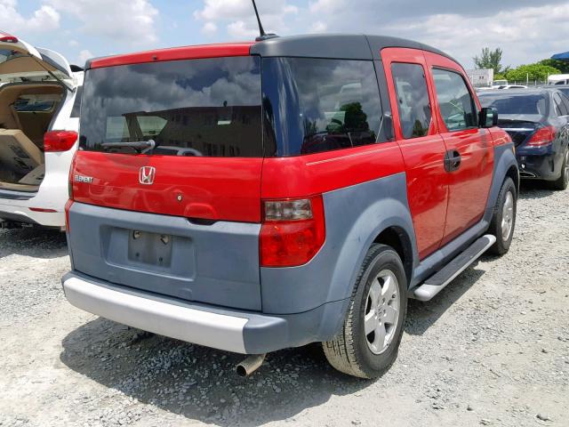 5J6YH18625L012886 - 2005 HONDA ELEMENT EX RED photo 4