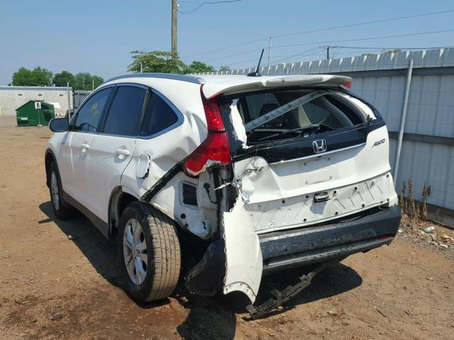 5J6RM4H73CL049470 - 2012 HONDA CR-V EXL WHITE photo 3