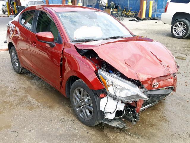 3MYDLBYV5KY507975 - 2019 TOYOTA YARIS L RED photo 1