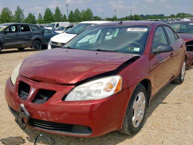 1G2ZF57B884171291 - 2008 PONTIAC G6 VALUE L BURGUNDY photo 2