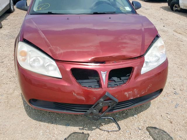 1G2ZF57B884171291 - 2008 PONTIAC G6 VALUE L BURGUNDY photo 9