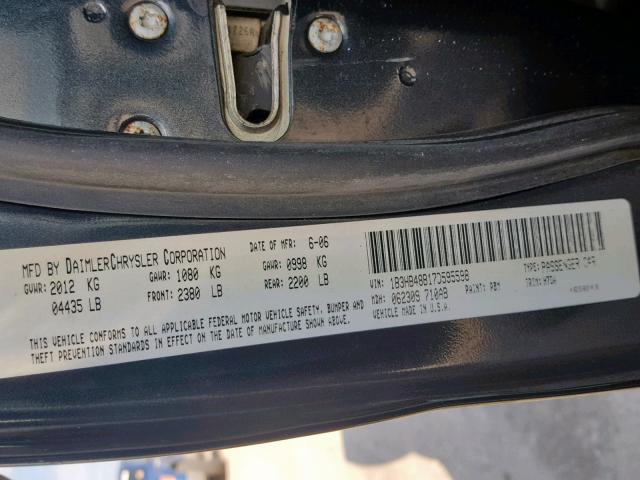 1B3HB48B17D595598 - 2007 DODGE CALIBER SX BLUE photo 10