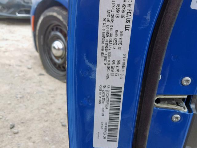 2C3CDXKT7FH796174 - 2015 DODGE CHARGER PO BLUE photo 10