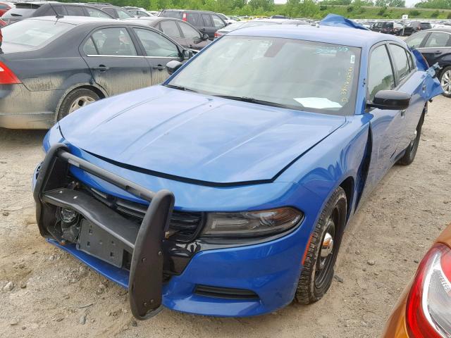 2C3CDXKT7FH796174 - 2015 DODGE CHARGER PO BLUE photo 2