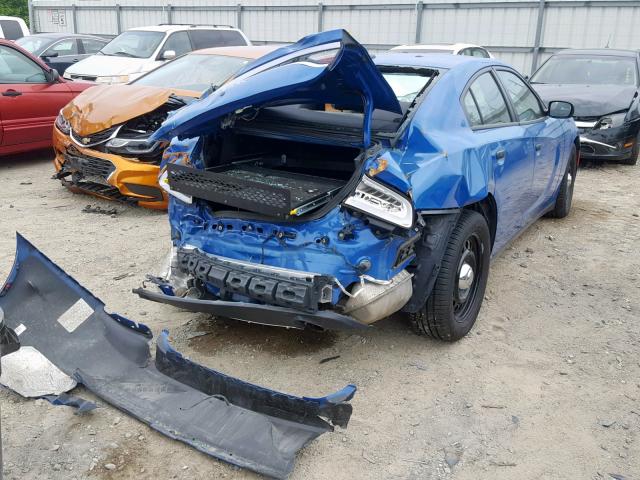 2C3CDXKT7FH796174 - 2015 DODGE CHARGER PO BLUE photo 4