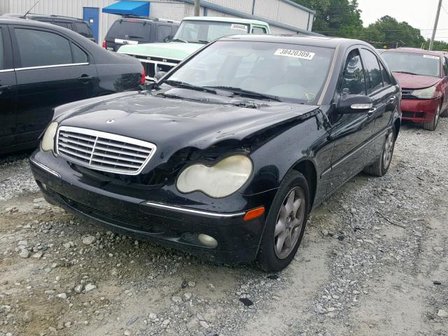 WDBRF61J12F212078 - 2002 MERCEDES-BENZ C 240 BLACK photo 2