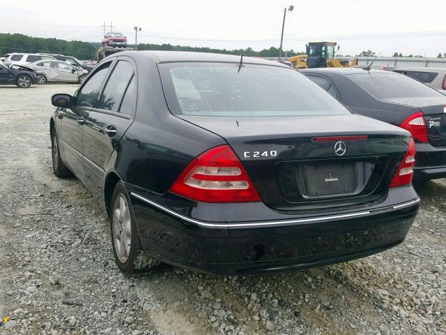 WDBRF61J12F212078 - 2002 MERCEDES-BENZ C 240 BLACK photo 3