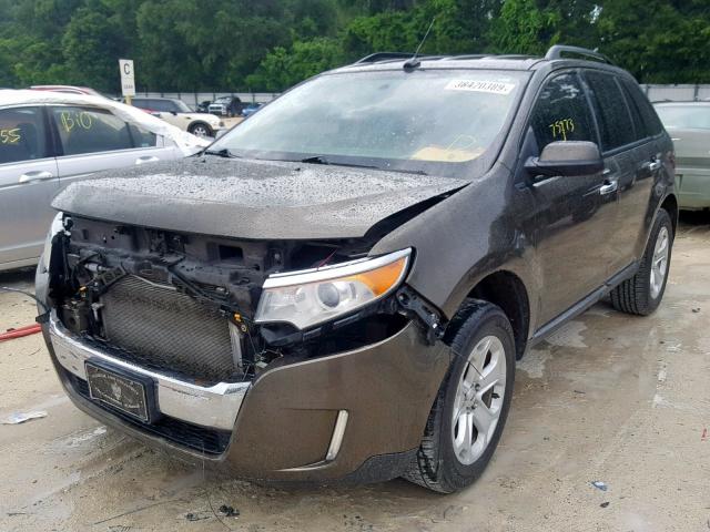 2FMDK4JC4BBB32073 - 2011 FORD EDGE SEL BROWN photo 2