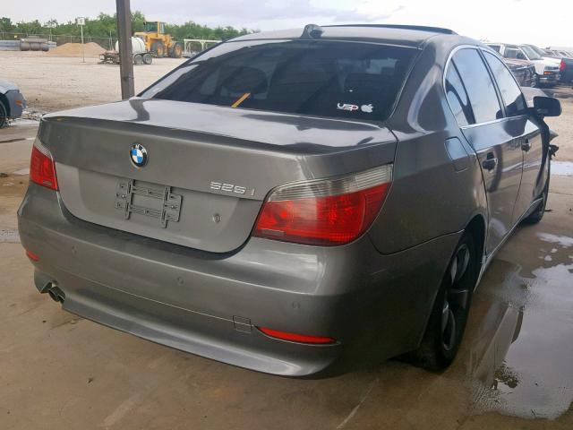 WBANE53517CY07841 - 2007 BMW 525 I GRAY photo 4