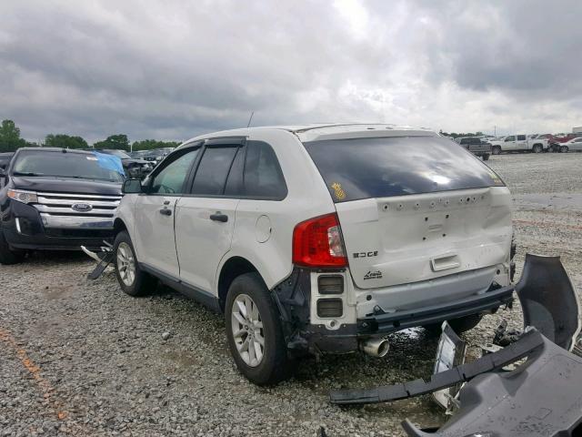 2FMDK3GC9DBB28511 - 2013 FORD EDGE SE WHITE photo 3