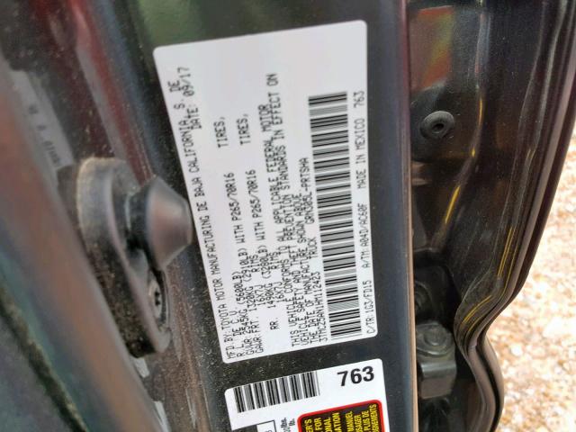 3TMCZ5AN1HM112423 - 2017 TOYOTA TACOMA DOU GRAY photo 10