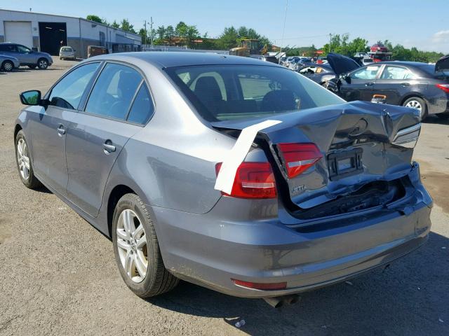 3VW1K7AJ9FM253979 - 2015 VOLKSWAGEN JETTA BASE GRAY photo 3