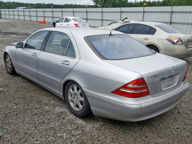 WDBNG70J21A168283 - 2001 MERCEDES-BENZ S 430 SILVER photo 3