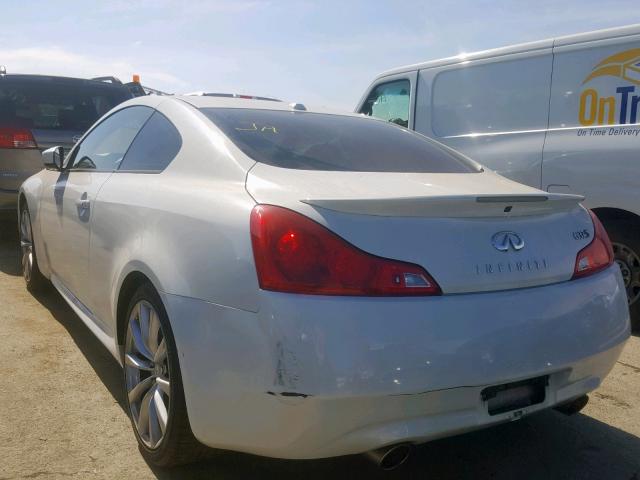 JNKCV64E98M130160 - 2008 INFINITI G37 BASE WHITE photo 3