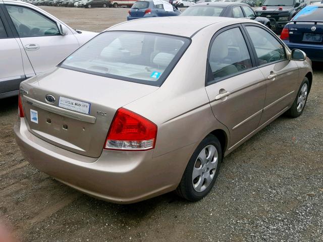 KNAFE121875431400 - 2007 KIA SPECTRA EX BEIGE photo 4