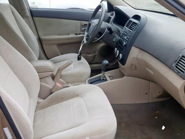 KNAFE121875431400 - 2007 KIA SPECTRA EX BEIGE photo 5