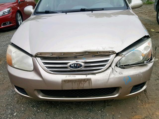 KNAFE121875431400 - 2007 KIA SPECTRA EX BEIGE photo 9