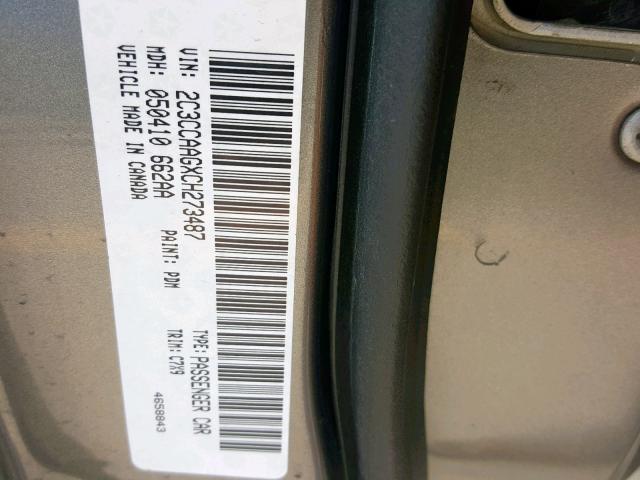 2C3CCAAGXCH273487 - 2012 CHRYSLER 300 GRAY photo 10