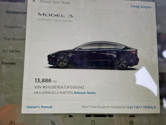 5YJ3E1EA7JF036342 - 2018 TESLA MODEL 3 BLACK photo 8